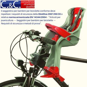 Seggiolino per bambini per biciclette conforme