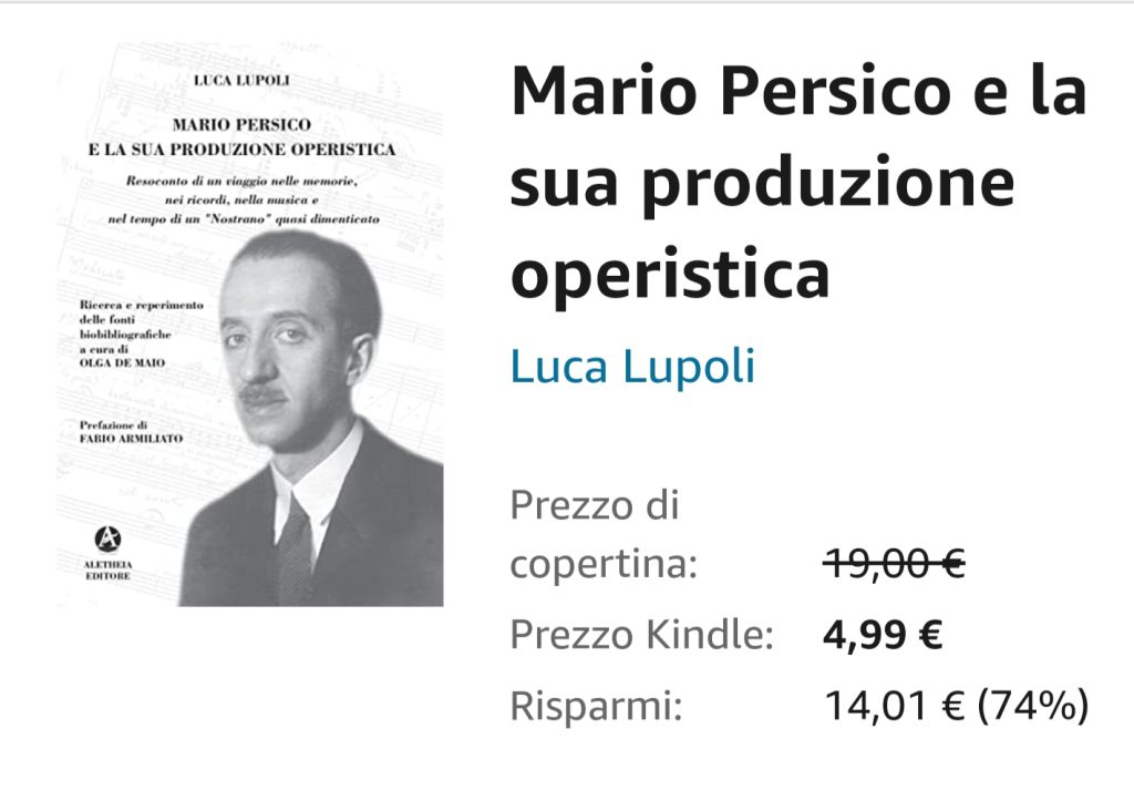 Mario Persico un musicista da riscoprire nel saggio di Luca Lupoli